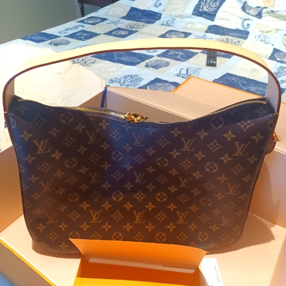 Louis Vuitton Monogram Brown Shoulder Bag Slouchy MM